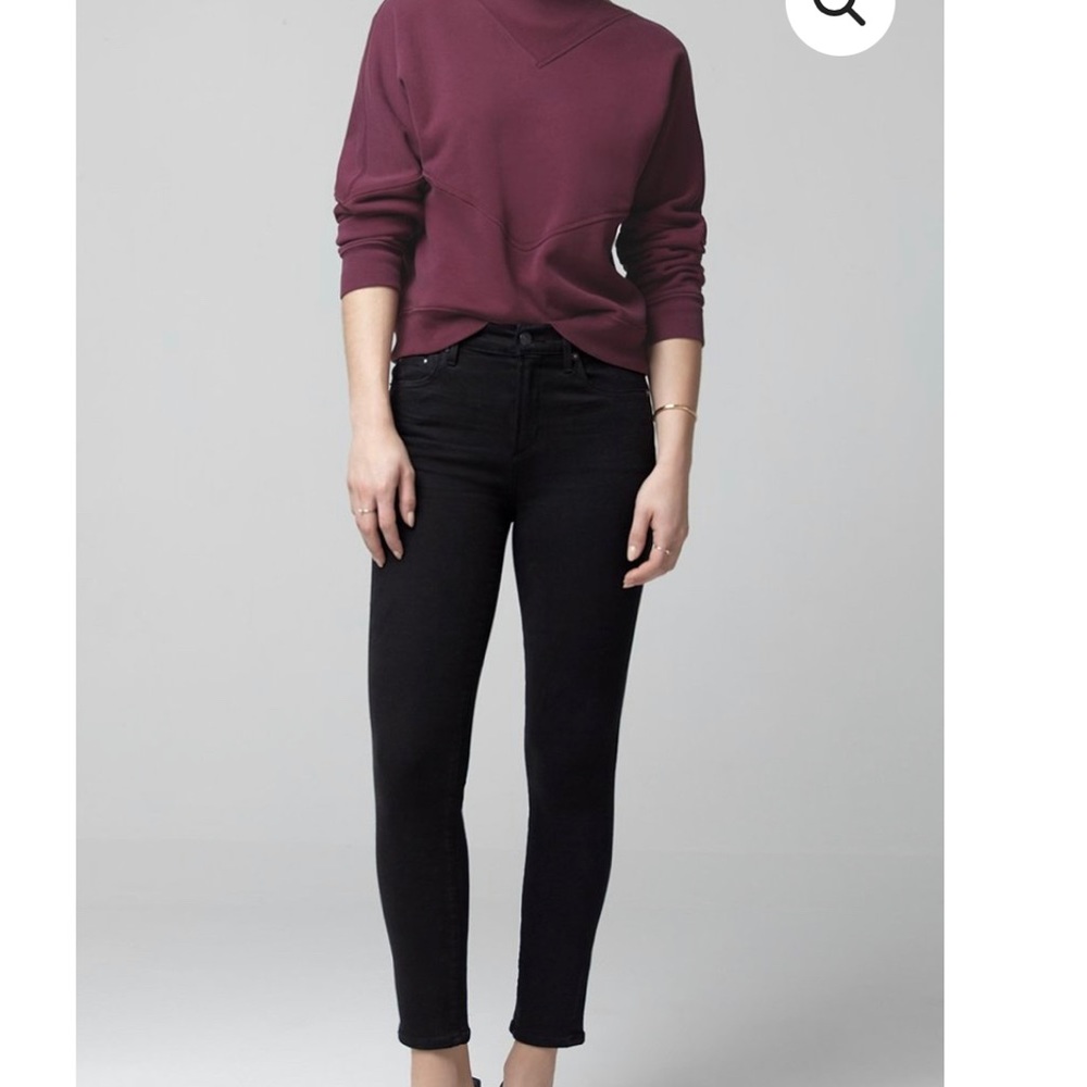 Citizens of Humanity Rocket Crop Mid Rise Skinny in Plush Black